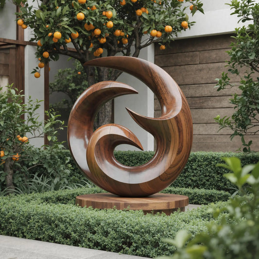 Farmhouse Abstract Wooden Sculpture For Living Room Lynnsnail