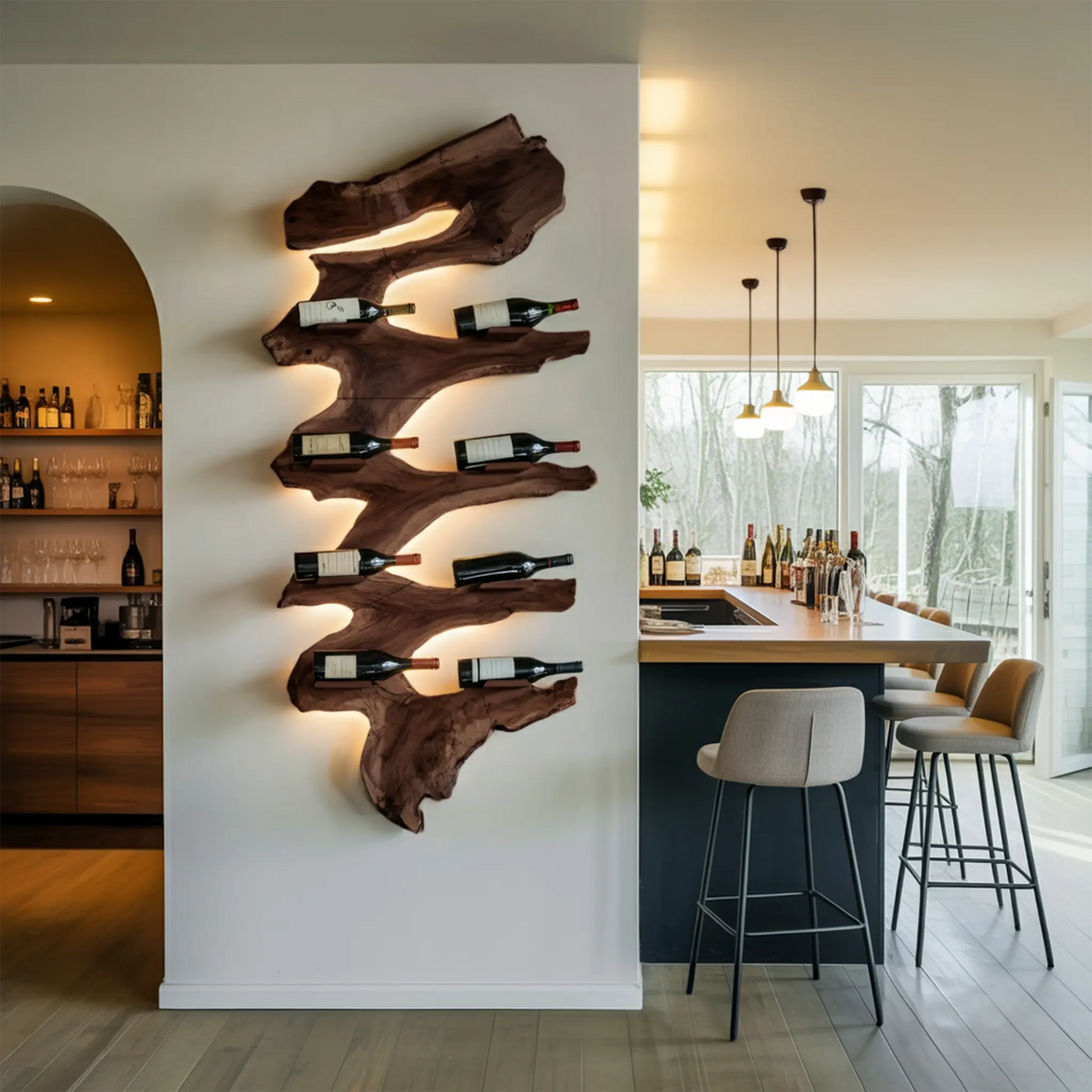 Modern Solid Wood Wine Rack For Living Room Furniture Design Lynnsnail