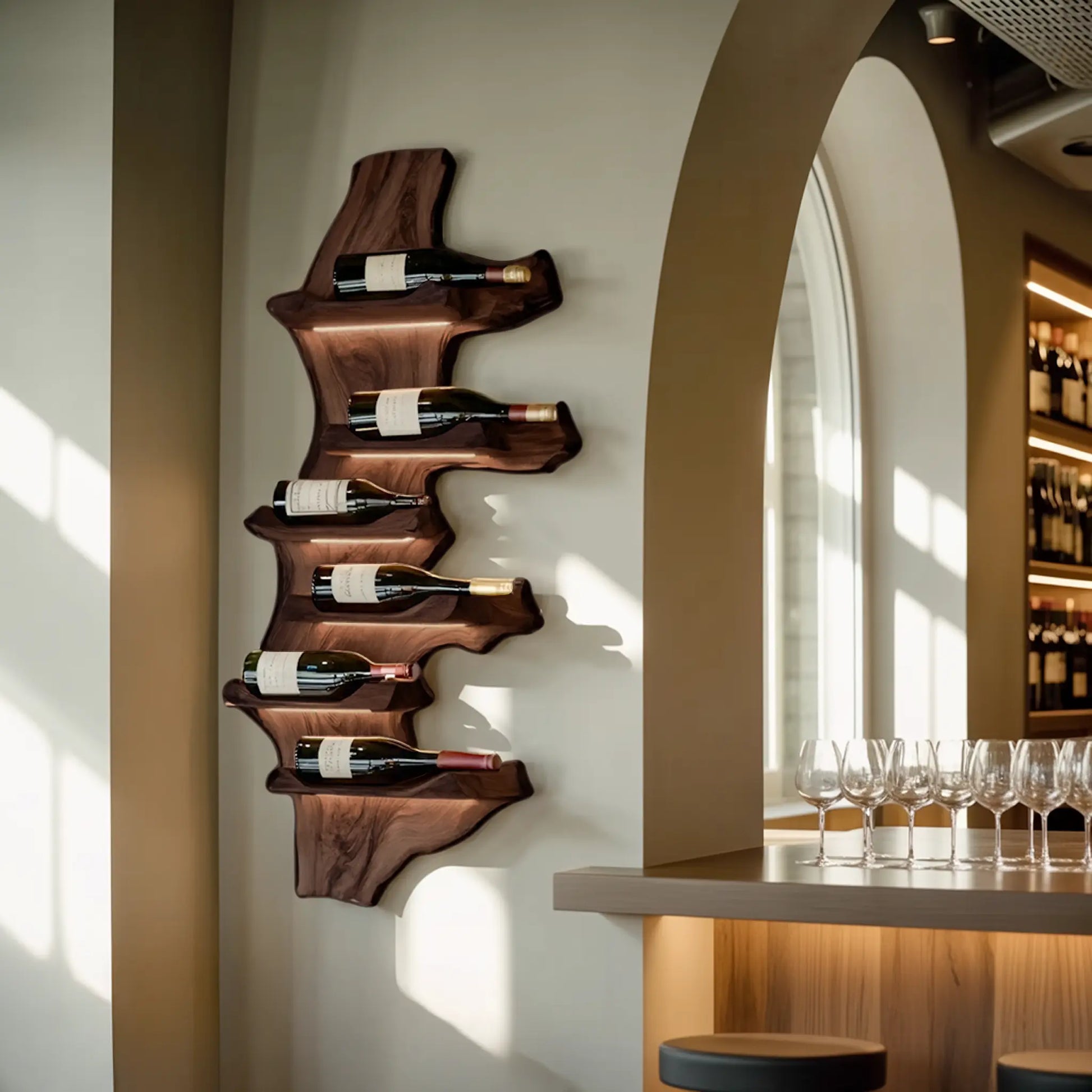 Farmhouse Live Edge Wine Holder For Entryway Furniture Decor Lynnsnail