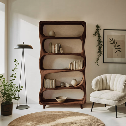 Handcrafted Bookshelf With Open Shelving Unit For Living Room Lynnsnail