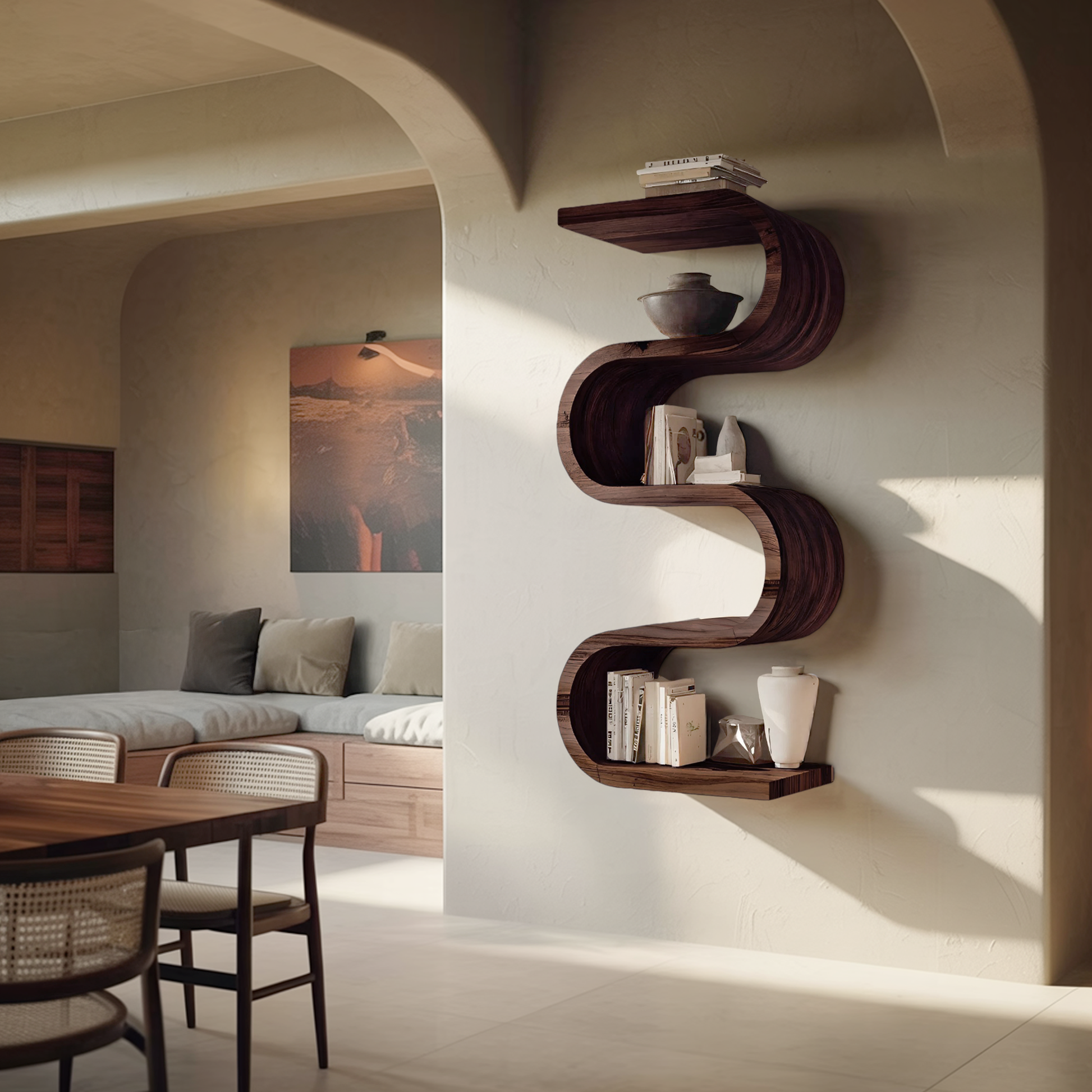 Handcrafted Vertical Wall Bookshelf For Living Or Bedroom Lynnsnail