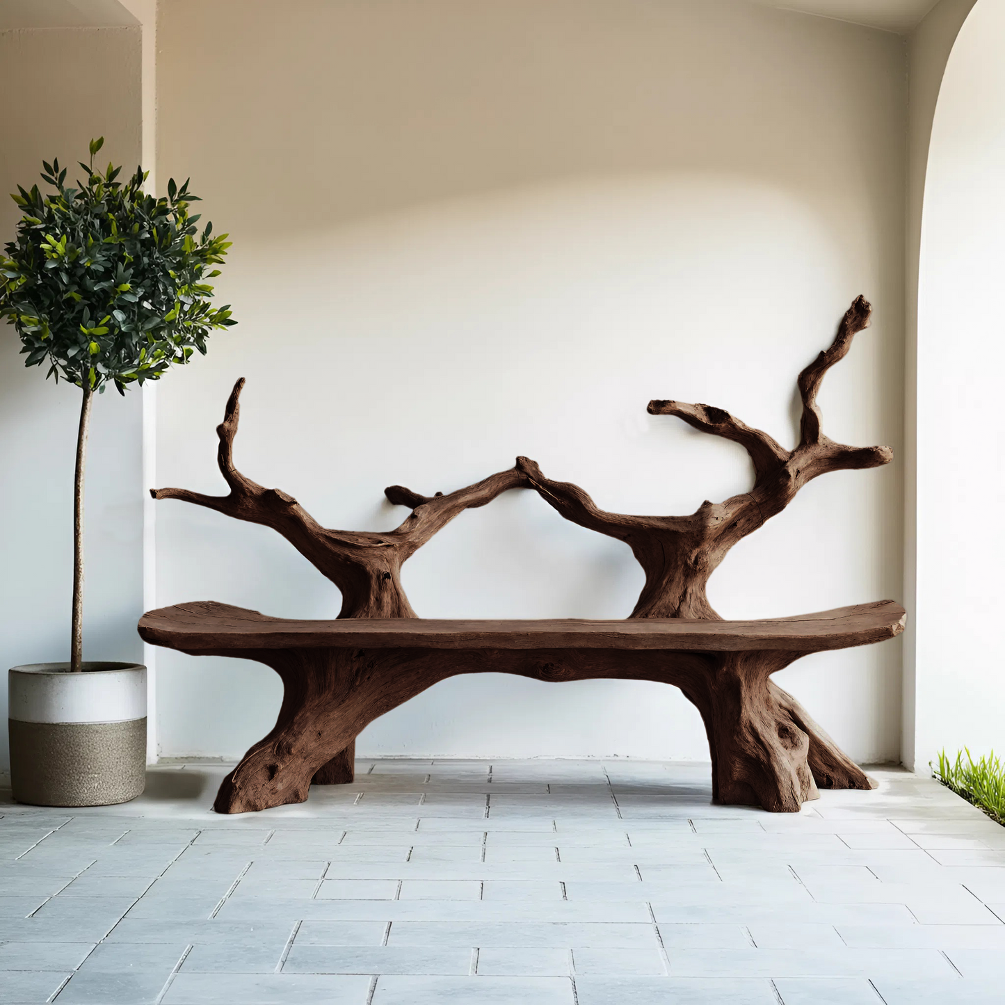 Mid Century Live Edge Bench For Elegant Patio Lynnsnail