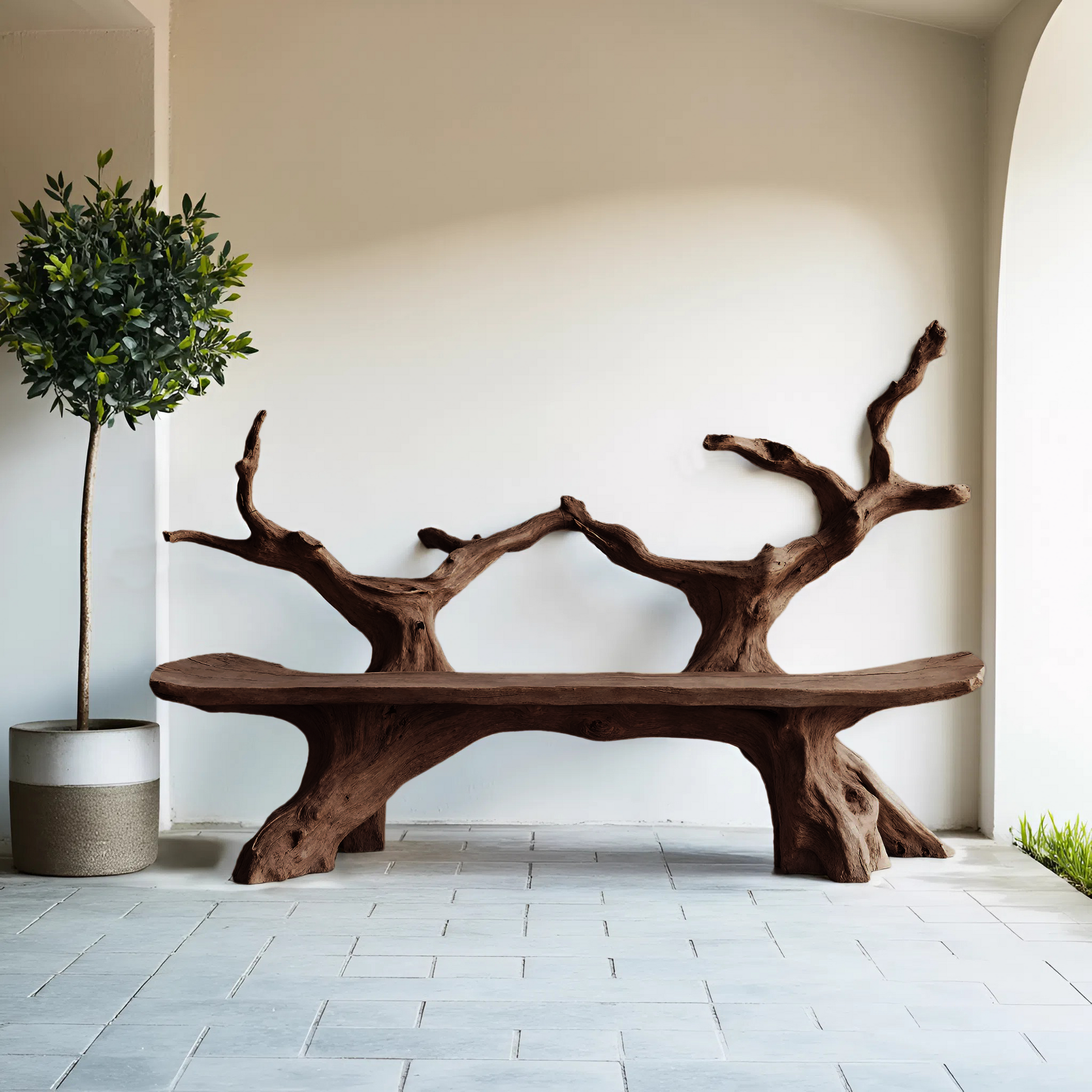Mid Century Live Edge Bench For Elegant Patio Lynnsnail