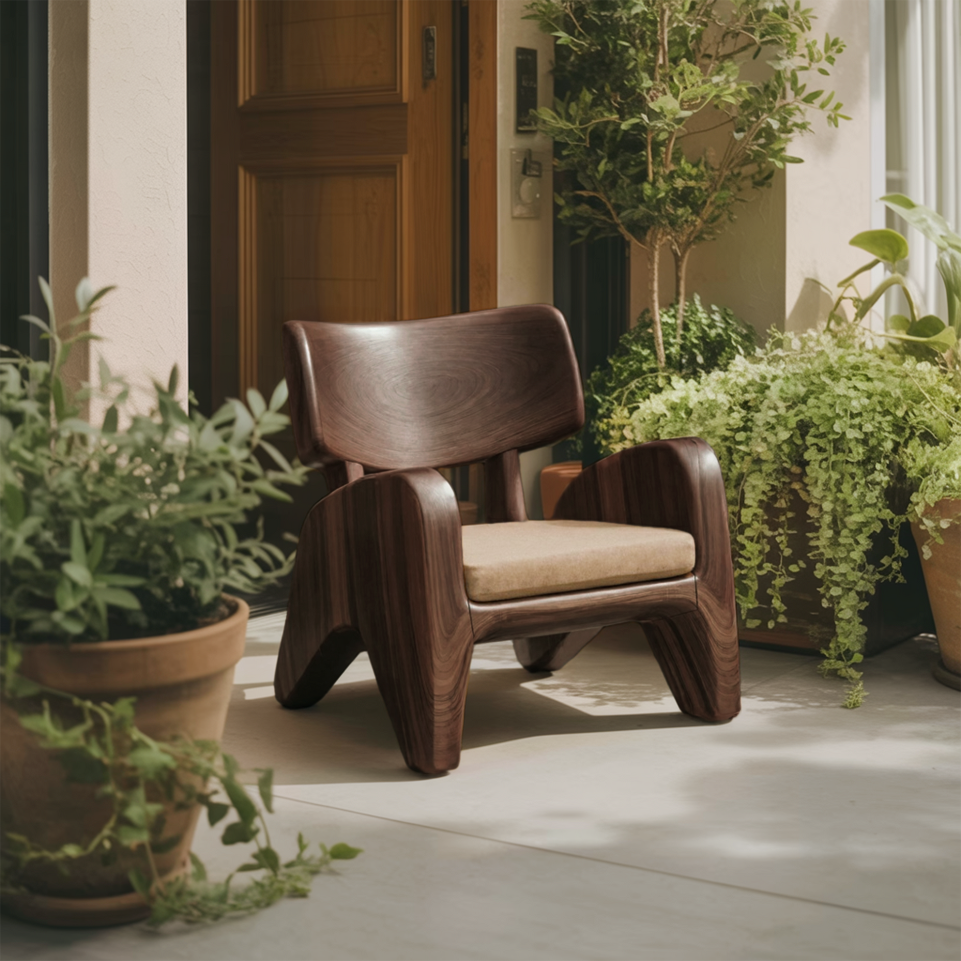 Contemporary Wooden Lounge Chair For Garden Or Reading Nook Lynnsnail