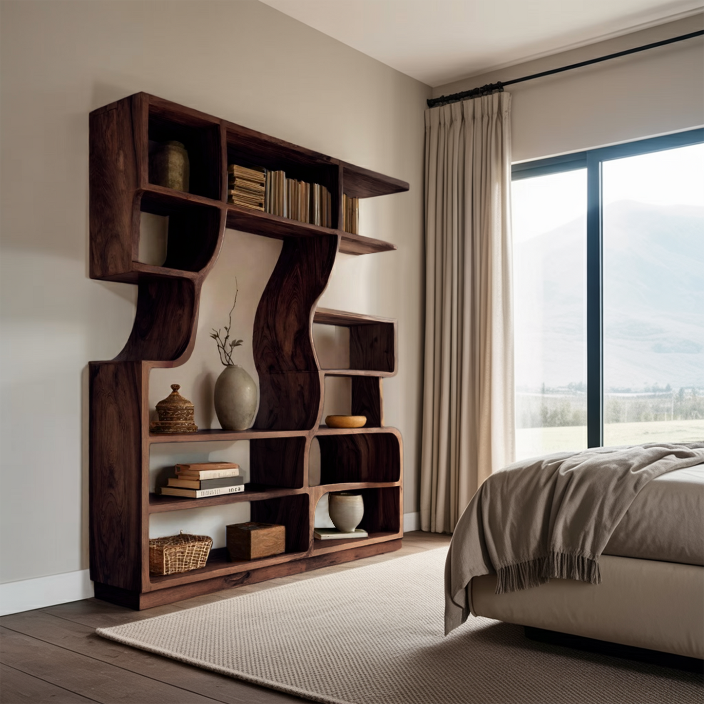 Artisan Carved Bookshelf For Modern Interior Lynnsnail