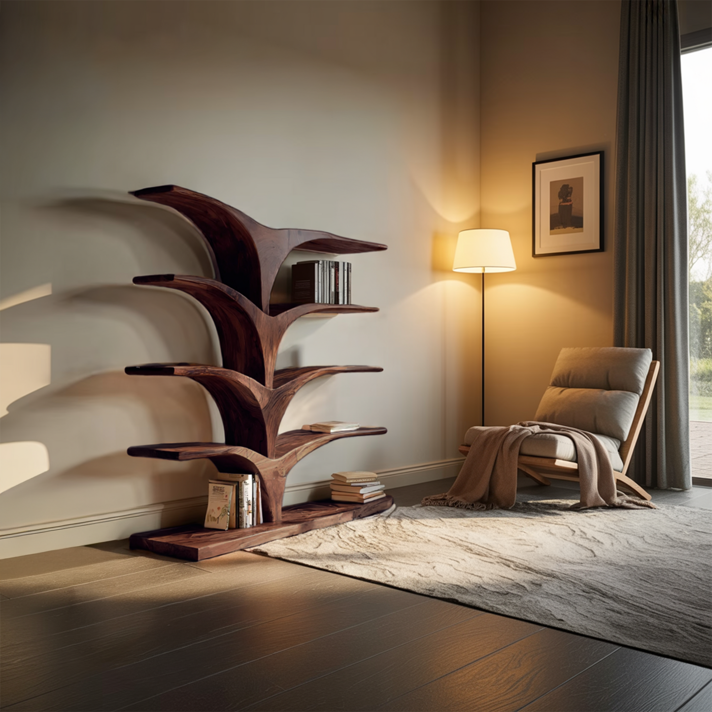 Contemporary Curved Bookshelf For Modern Interior Lynnsnail