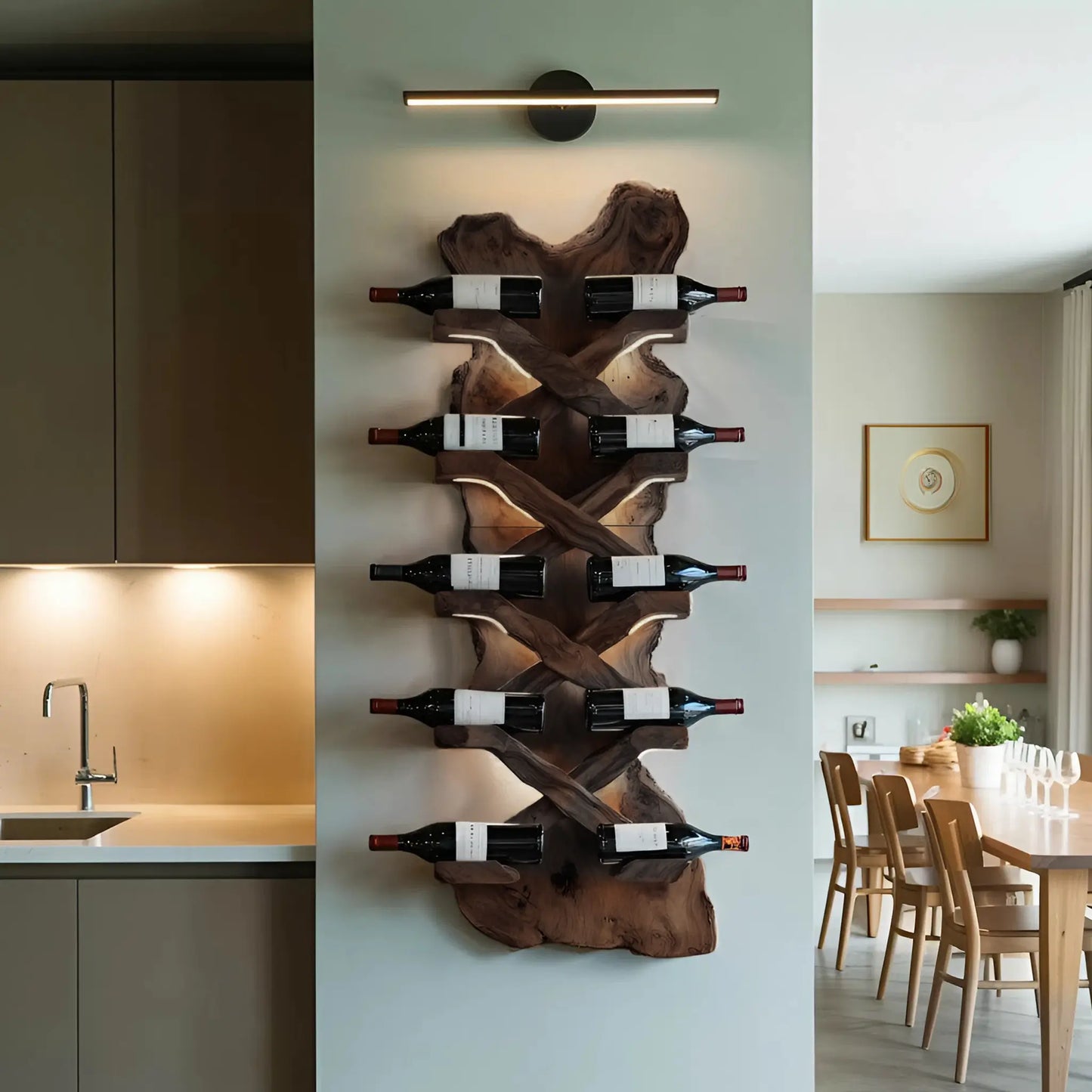 Handcrafted Solid Wood Wine Rack For Bar Decor And Storage Lynnsnail