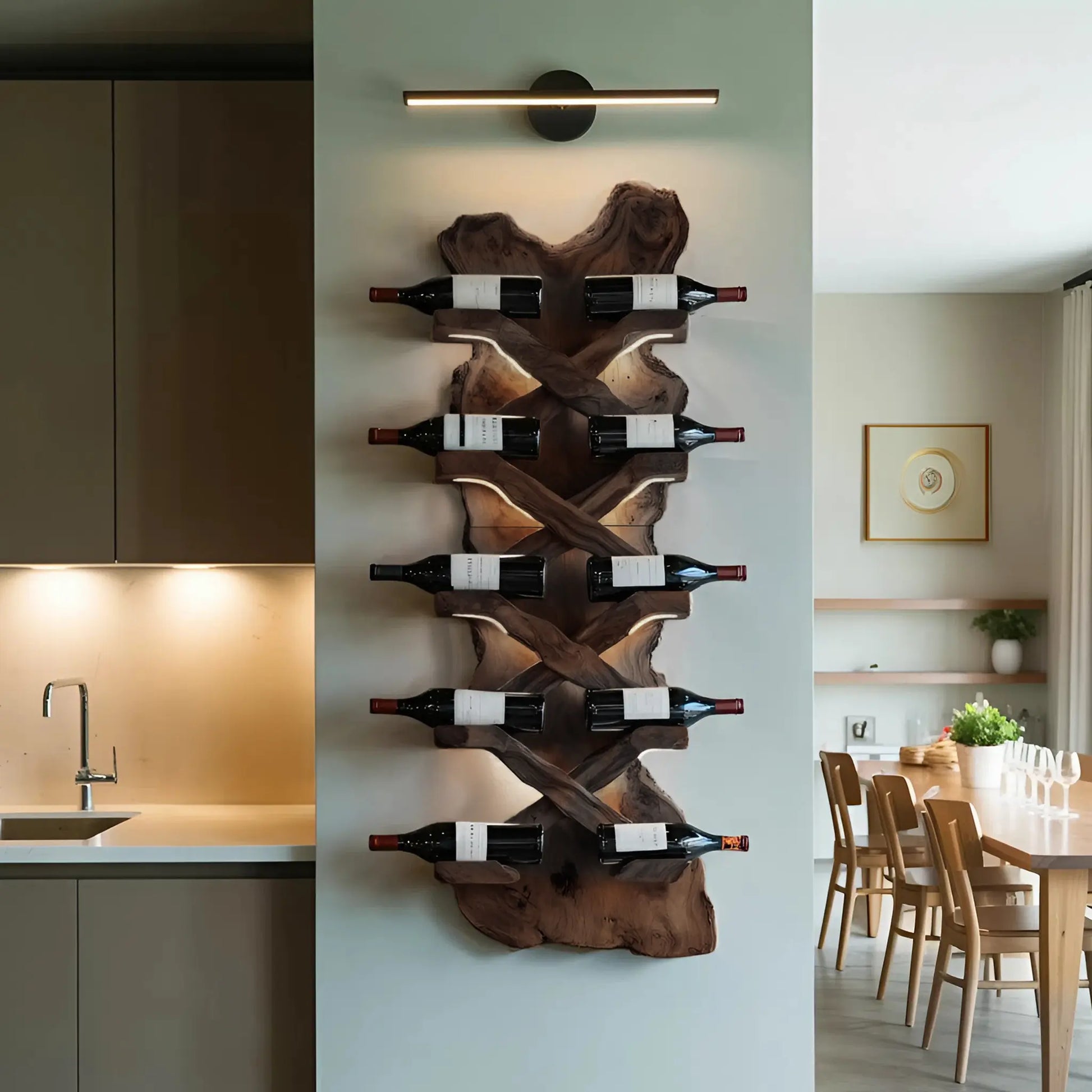 Handcrafted Solid Wood Wine Rack For Bar Decor And Storage Lynnsnail