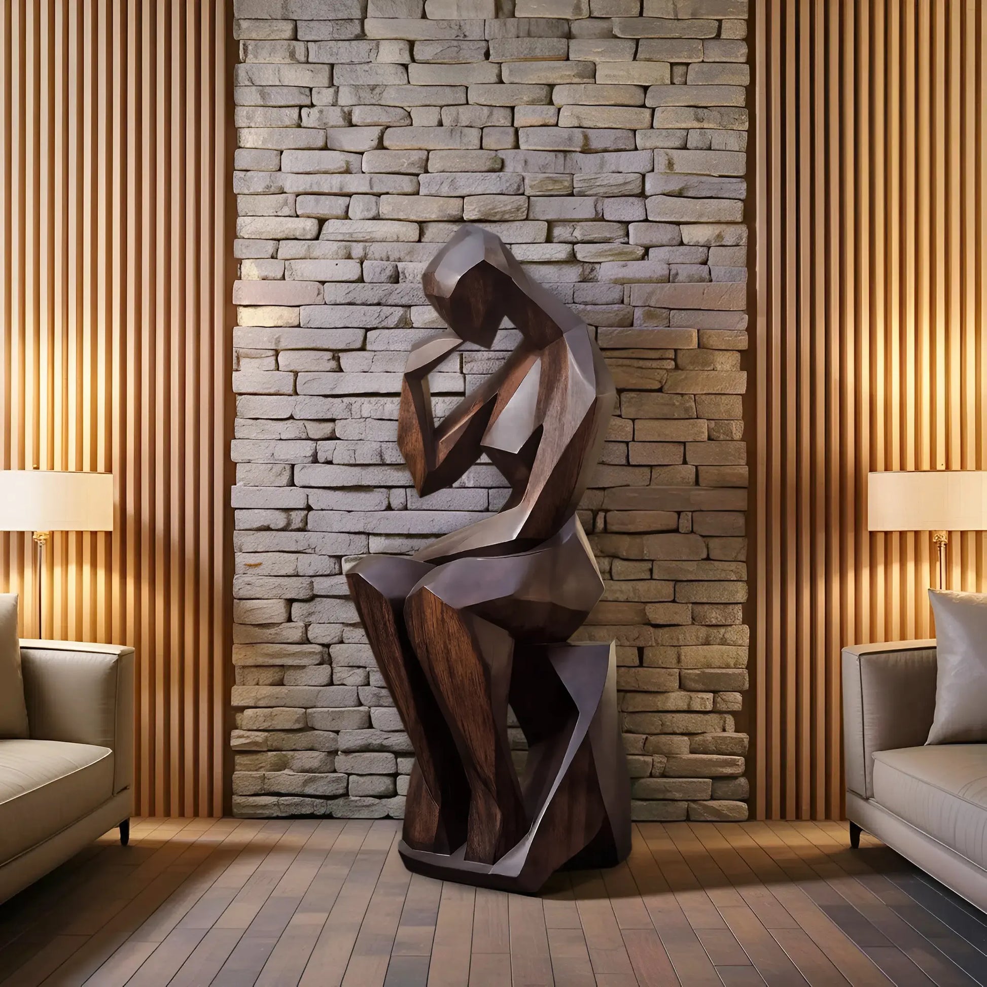 Farmhouse Wooden Sculpture For Garden Rustic Wall Decor Lynnsnail