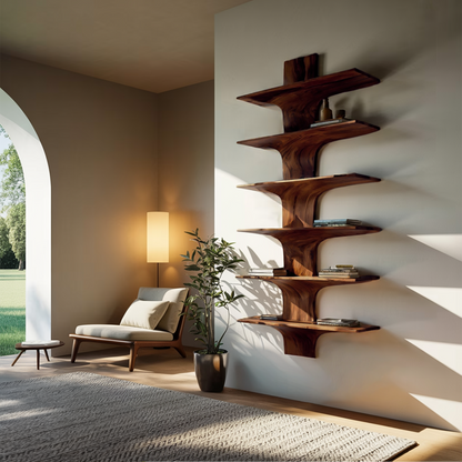 Contemporary Wood Wall Mounted Bookshelf For Home Interior Lynnsnail