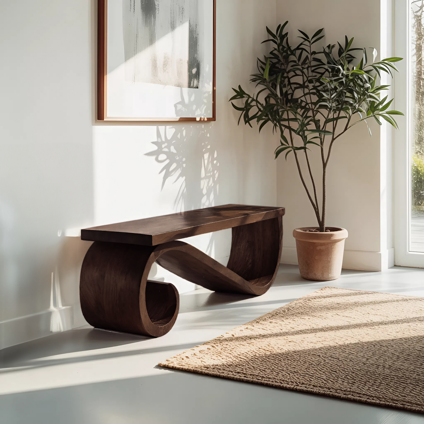 Organic Sculptural Bench For Entryway Or Living Room Lynnsnail