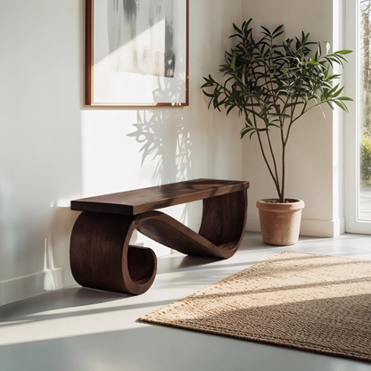 Organic Sculptural Bench For Entryway Or Living Room Lynnsnail