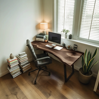 Modern Live Edge Desk For Minimalist Home Office Placement Lynnsnail
