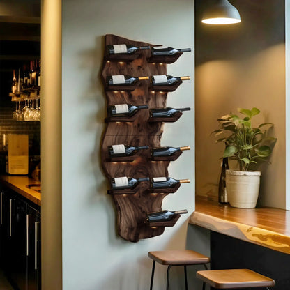 Farmhouse Live Edge Wine Holder For Living Room Furniture Lynnsnail
