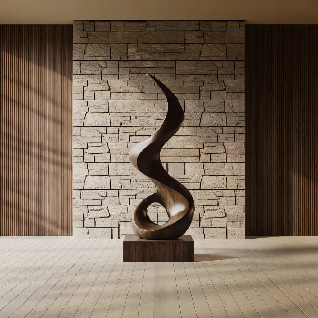 Mid Century Abstract Wooden Sculpture For Outdoor Garden Lynnsnail