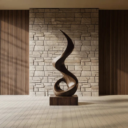 Mid Century Abstract Wooden Sculpture For Outdoor Garden Lynnsnail