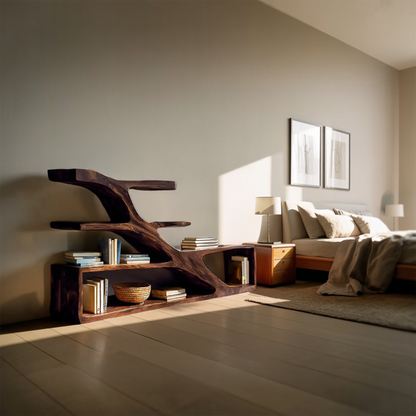 Modern Sculptural Curved Bookcase For Living Room Interior Lynnsnail