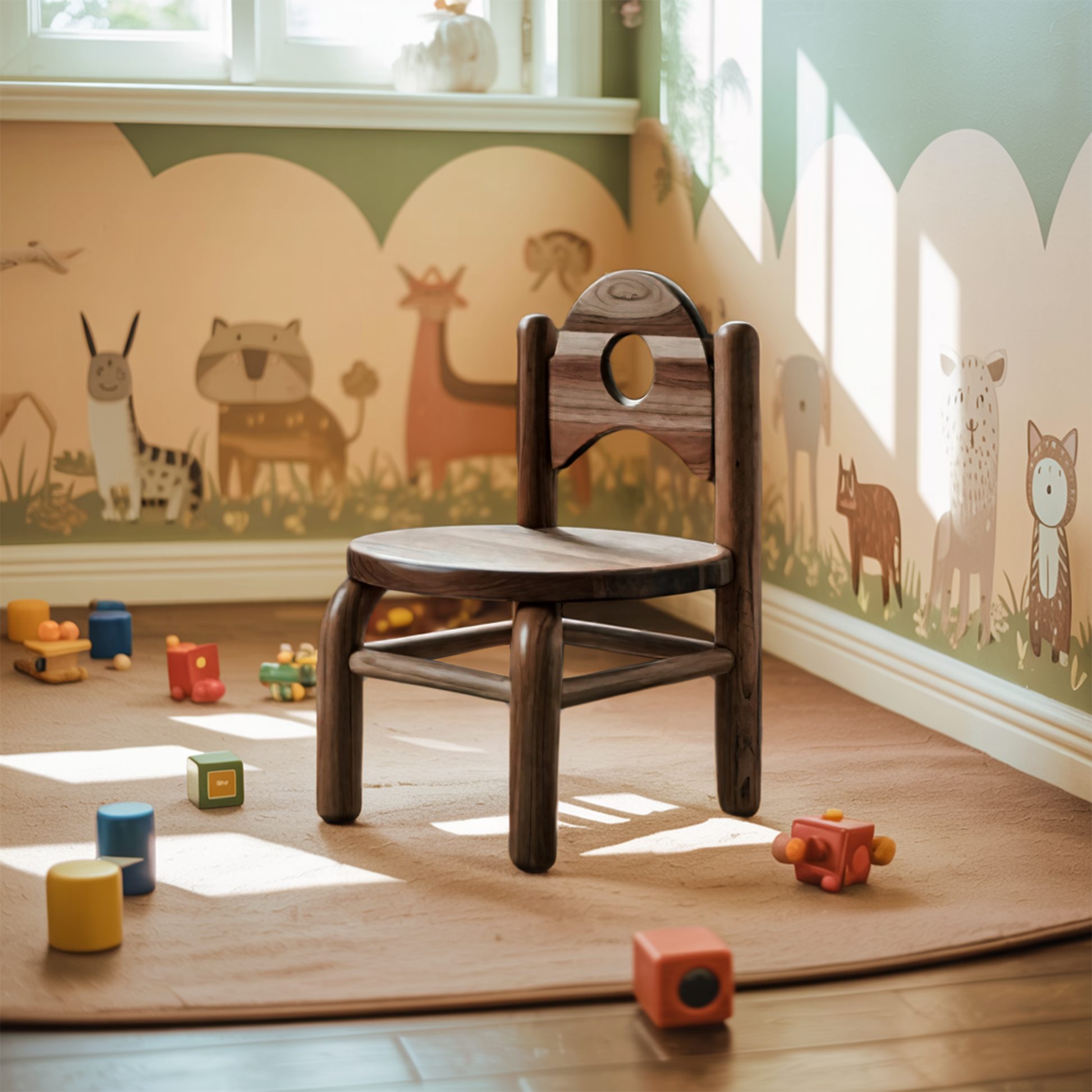 Montessori Toddler Chair With Round Backrest For Playroom Preschool And Nursery Lynnsnail