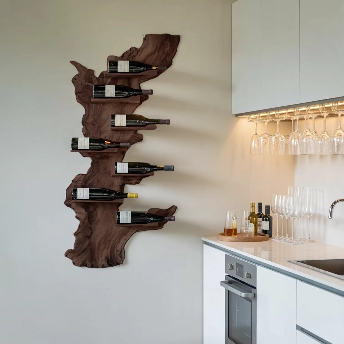 Modern Live Edge Wine Holder For Living Room Furniture Decor Lynnsnail