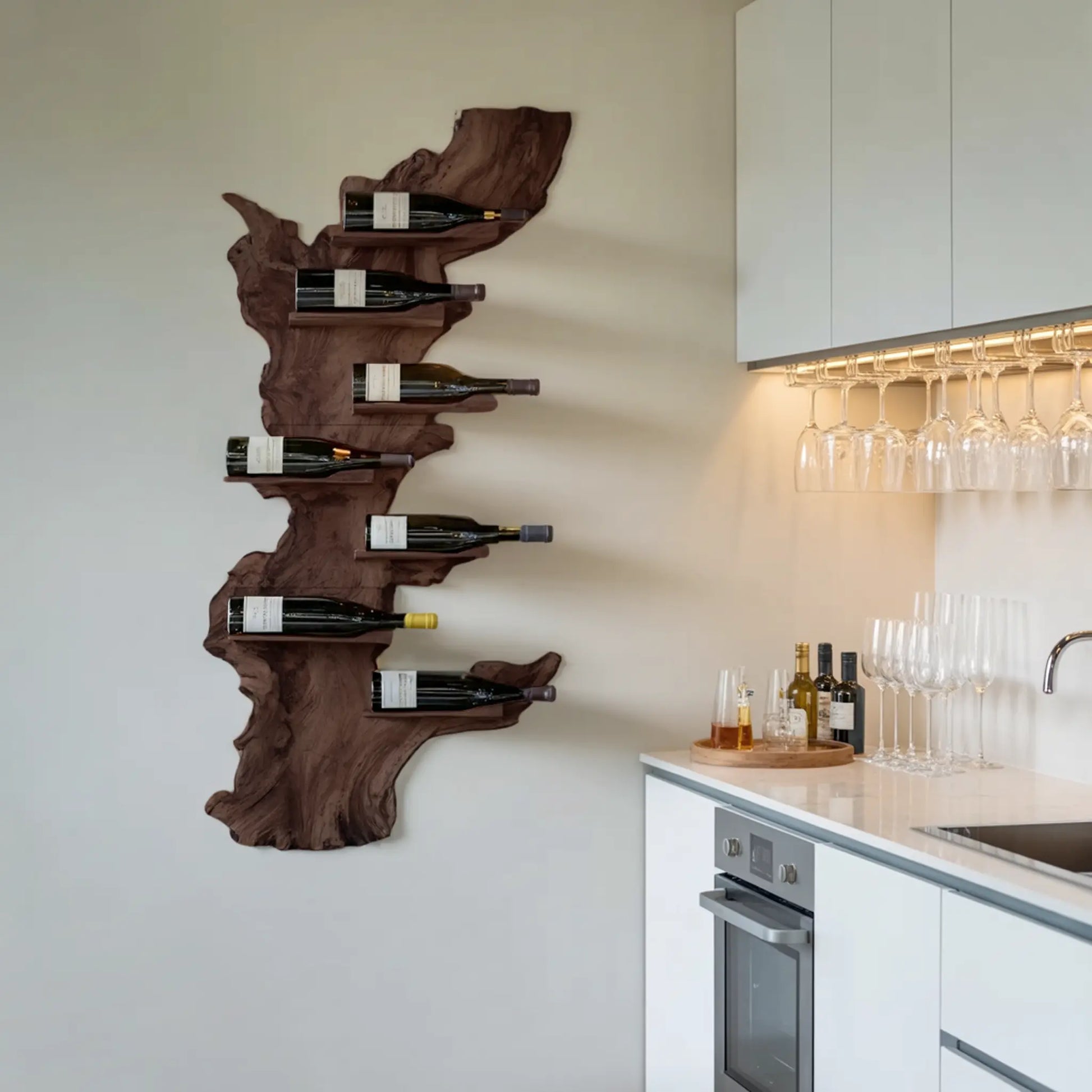 Modern Live Edge Wine Holder For Living Room Furniture Decor Lynnsnail
