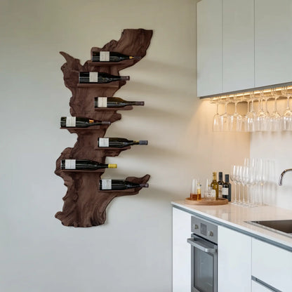 Modern Live Edge Wine Holder For Living Room Furniture Decor Lynnsnail