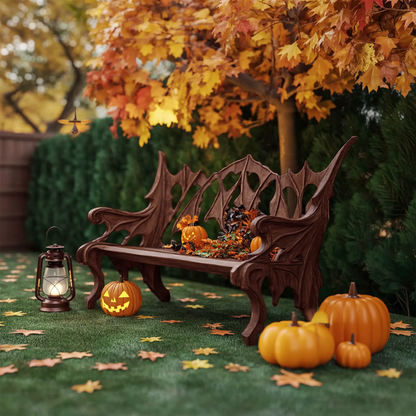 Mid Century Solid Wood Halloween Bench For Festive Outdoor Decor Lynnsnail