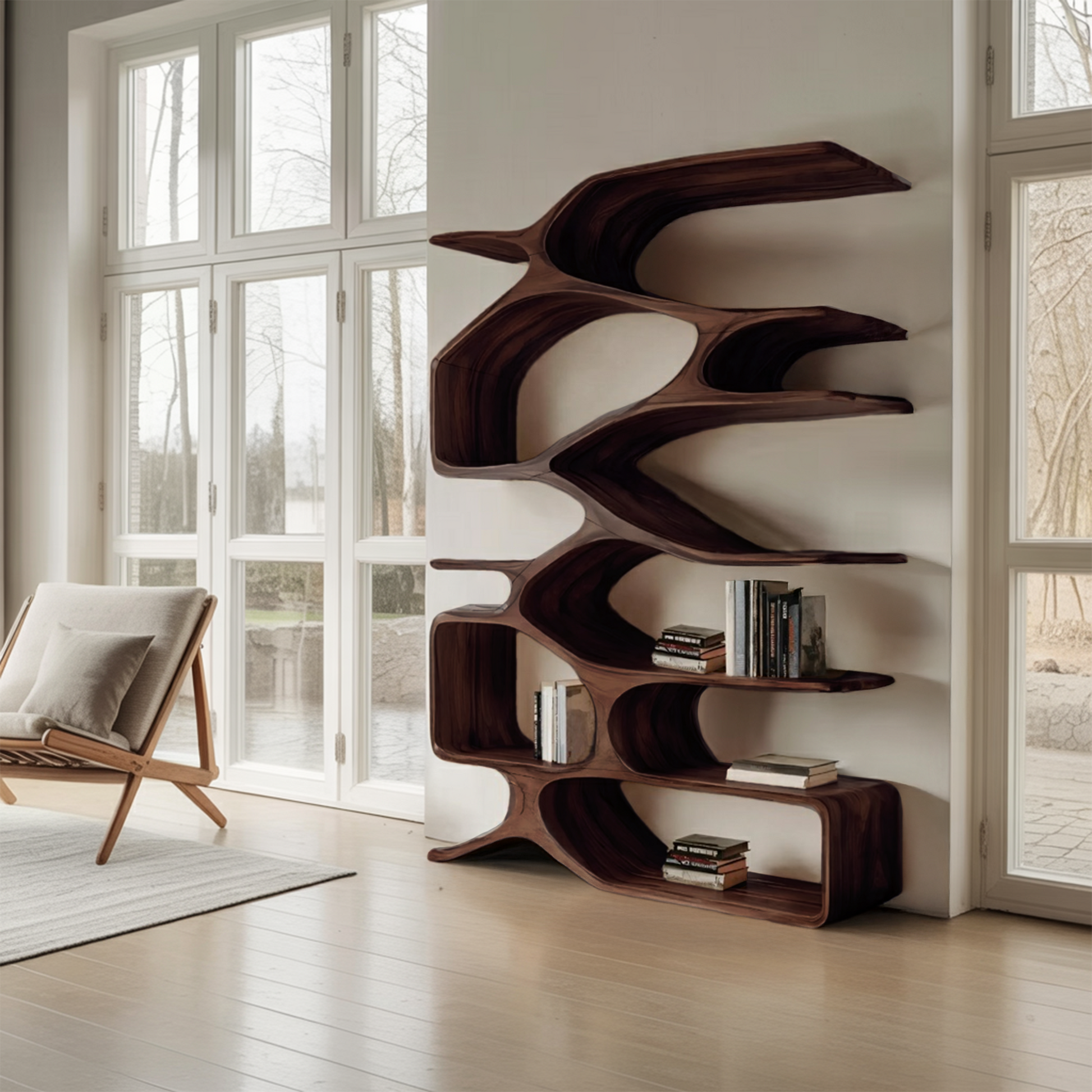 Organic Sculptural Bookshelf For Living Decor Lynnsnail