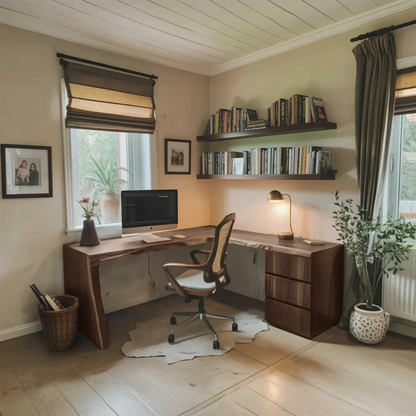 Modern Live Edge L Shaped Desk For Minimalist Home Office Lynnsnail