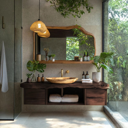 Natural Wood Floating Vanity For Bathroom Upgrade Lynnsnail