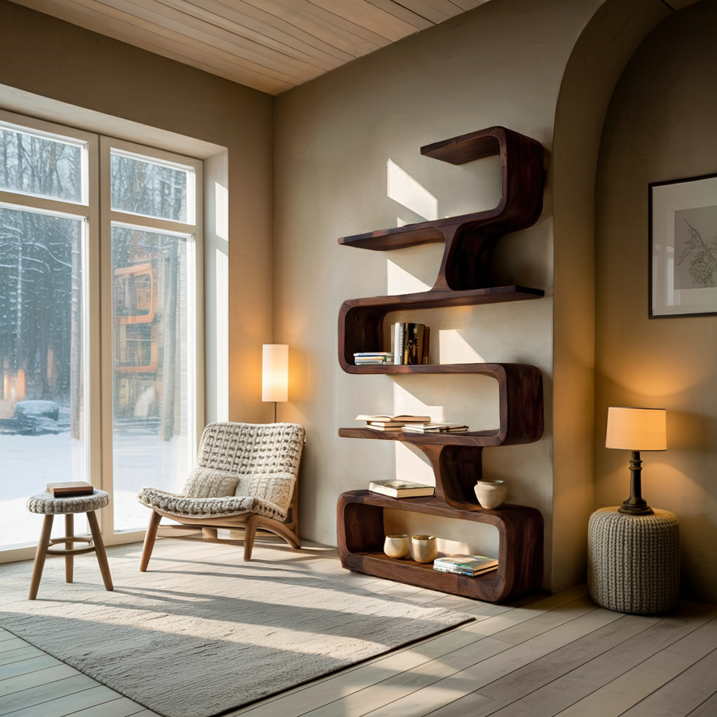 Contemporary Handmade Wooden Bookshelf For Home Styling Lynnsnail