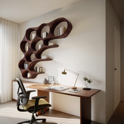 Organic Honeycomb Shaped Wall Mounted Bookshelf For Bedroom Lynnsnail