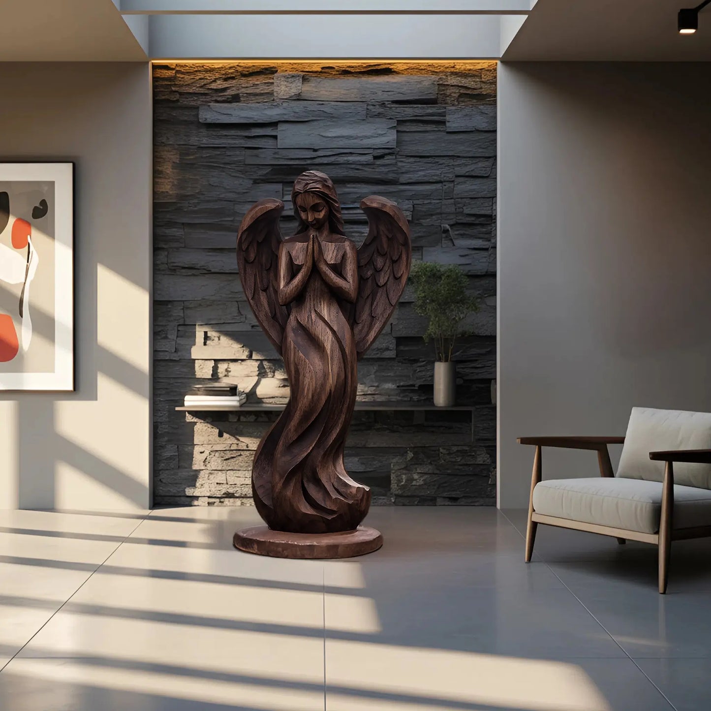 Rustic Abstract Sculpture For Furniture Wall Centerpiece Lynnsnail