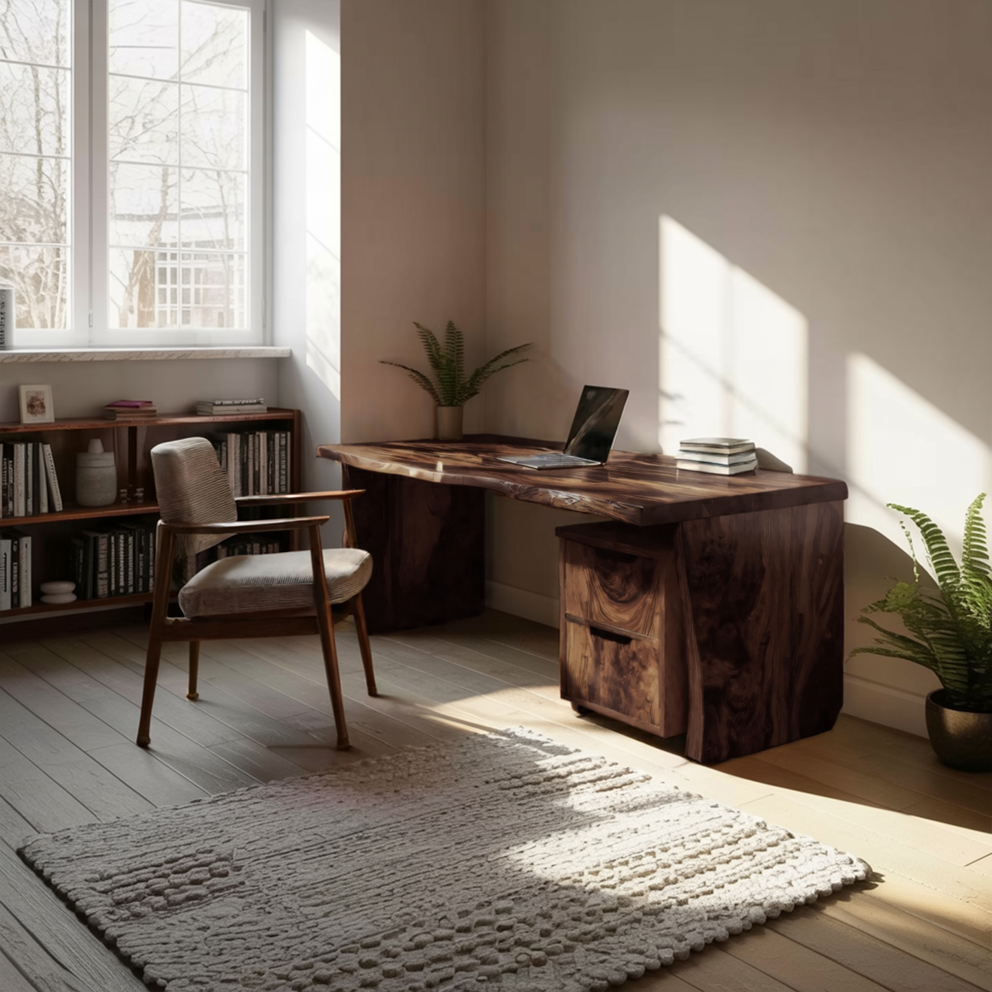 Mid Century Desk Corner Work Desk For Study Area Lynnsnail