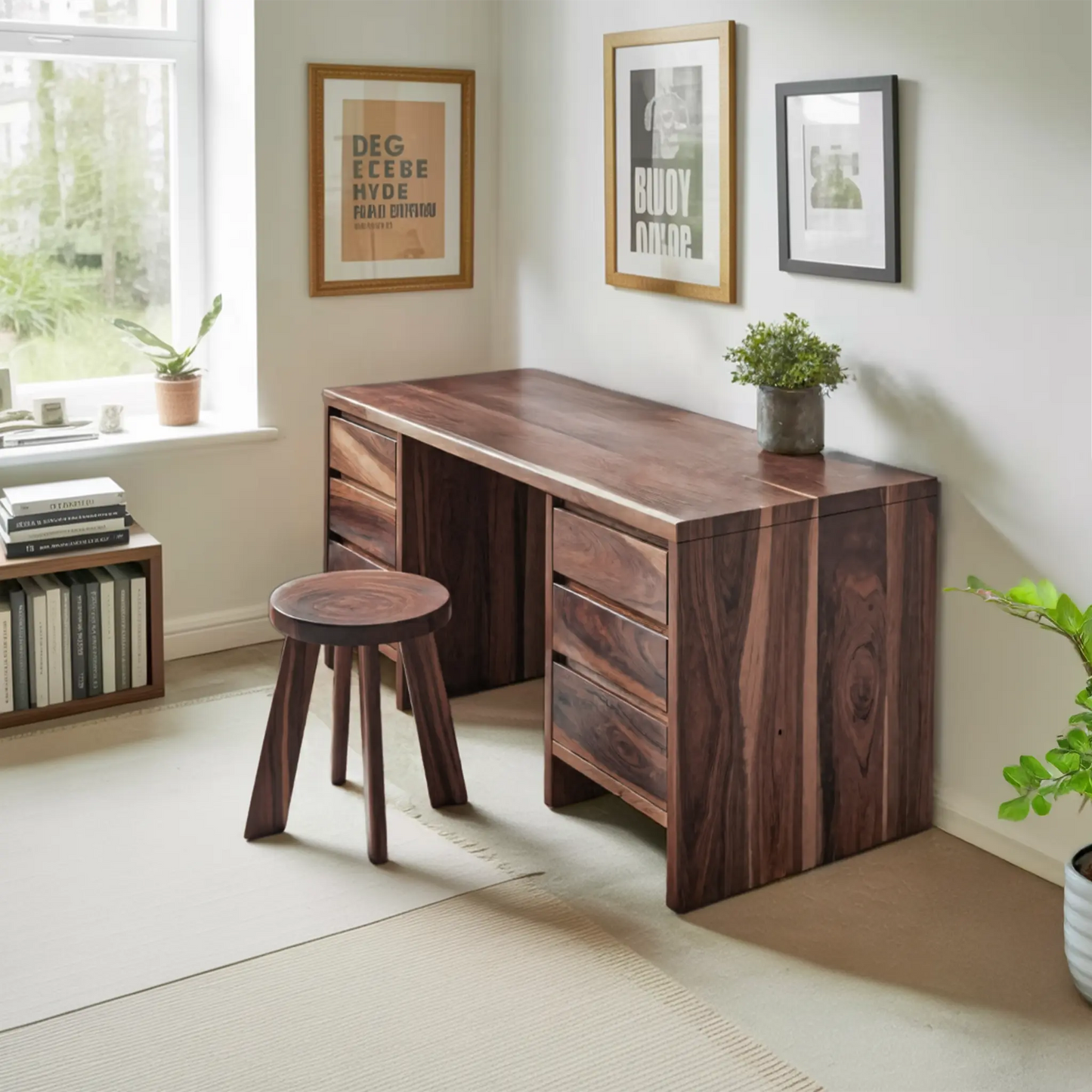 Modern Desk With Drawers Minimalist Office Table For Home Study And Workspace Lynnsnail
