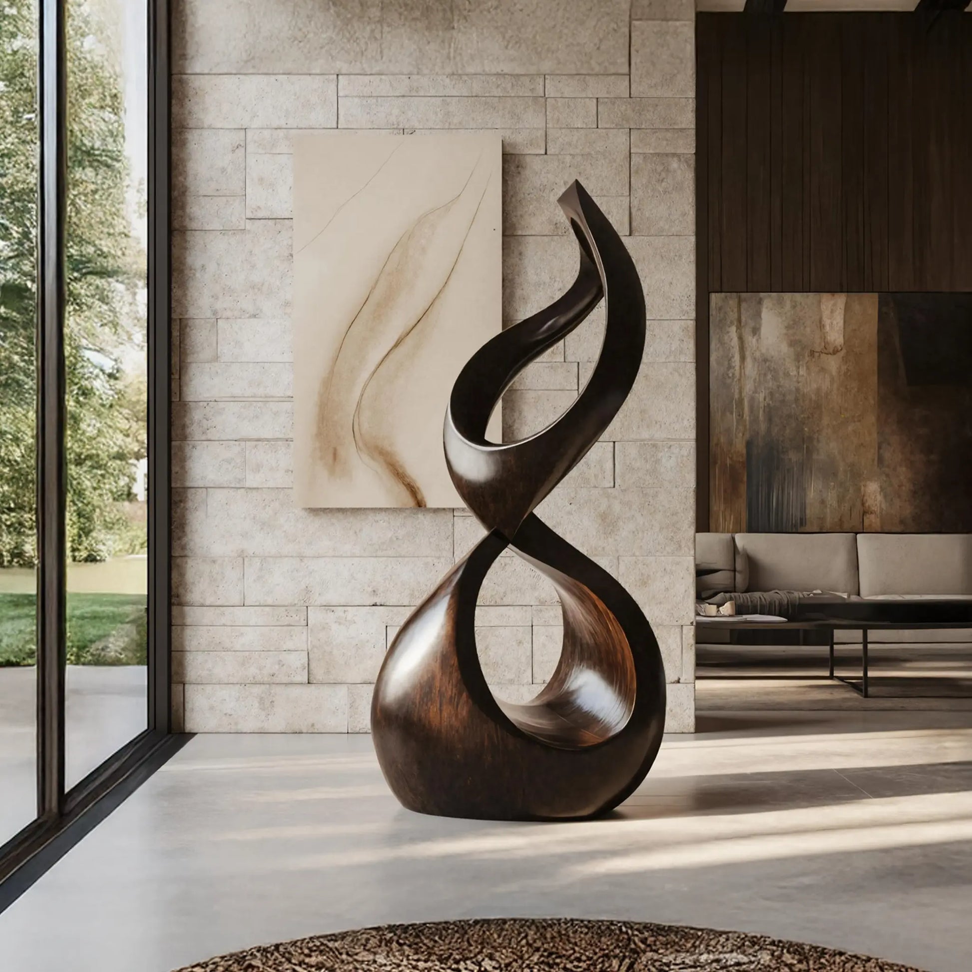 Rustic Large Wooden Sculpture For Outdoor Garden Style Lynnsnail