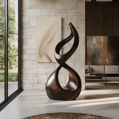 Rustic Large Wooden Sculpture For Outdoor Garden Style Lynnsnail