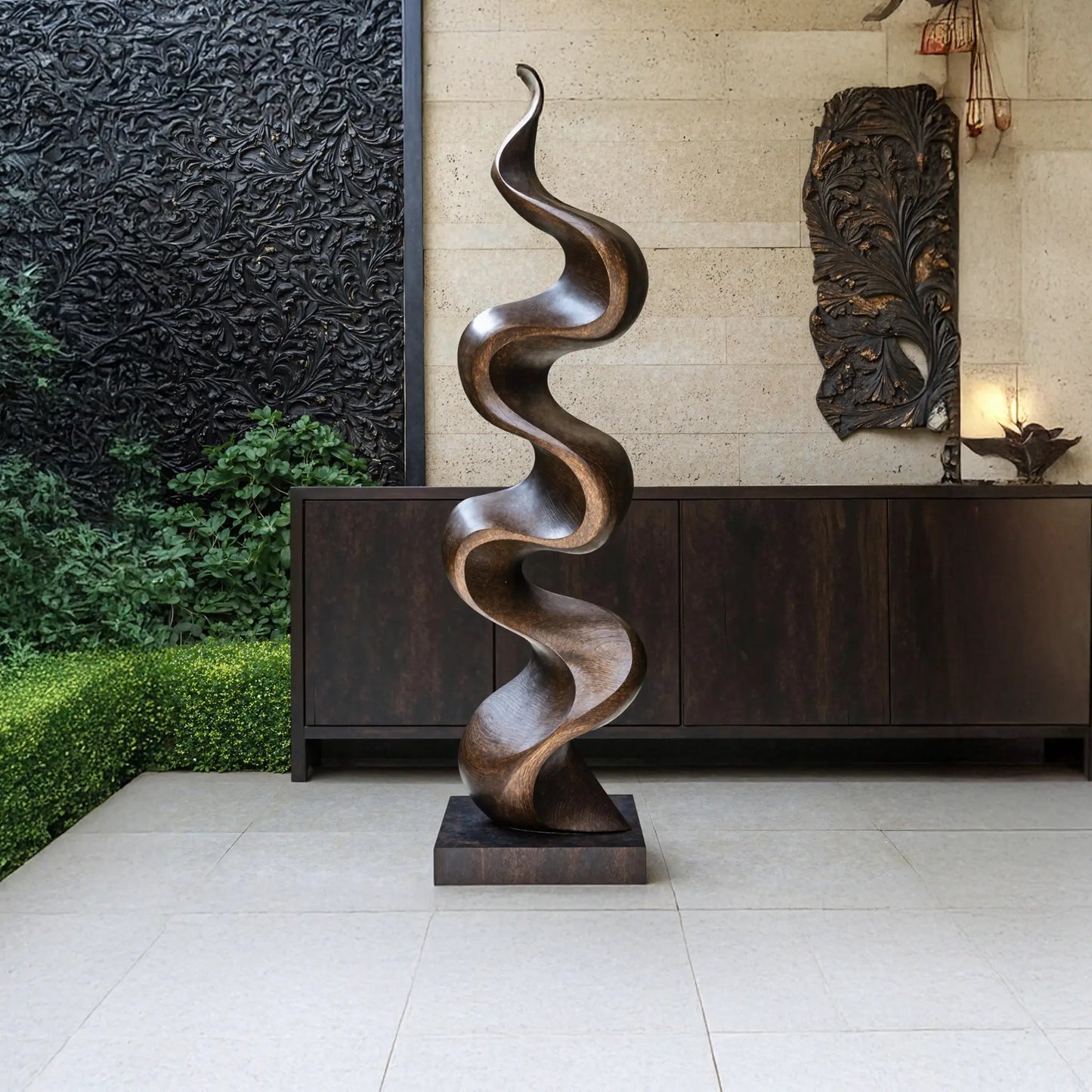 Rustic Large Wooden Sculpture For Garden Lynnsnail