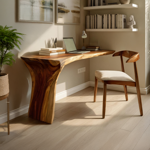 Handcrafted Live Edge Wood Desk For Home Studio Setup Lynnsnail