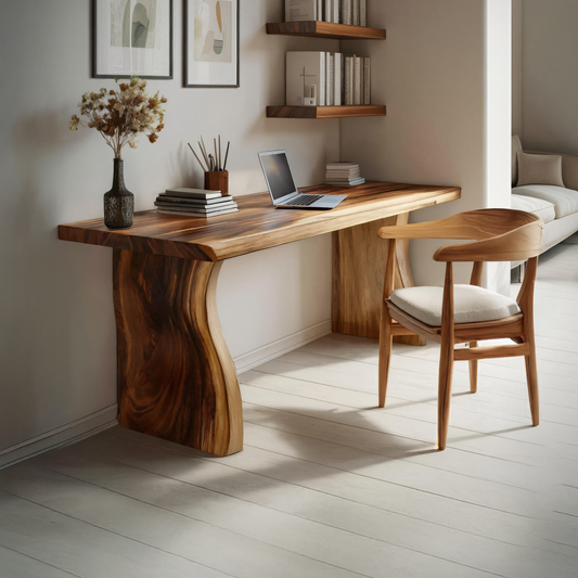 Handcrafted Solid Wood Desk For Reading And Work Area Lynnsnail
